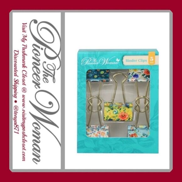 🦋 New Pioneer Woman Sweet Romance Paper Clips, Set of 6 - Picture 1 of 8